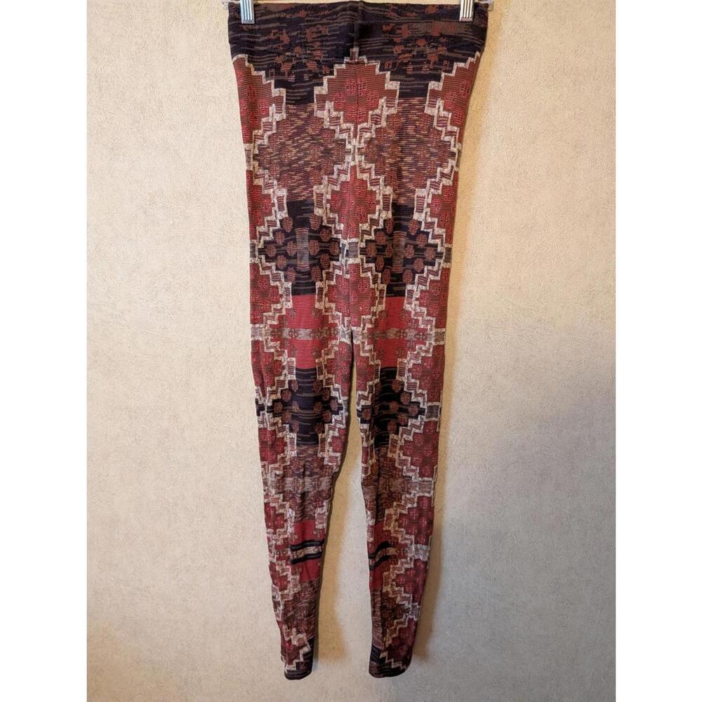FREE PEOPLE red brown Byzantine pattern sweater leggings sz S - Picture 3 of 8